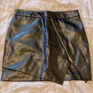 Leather mini skirt